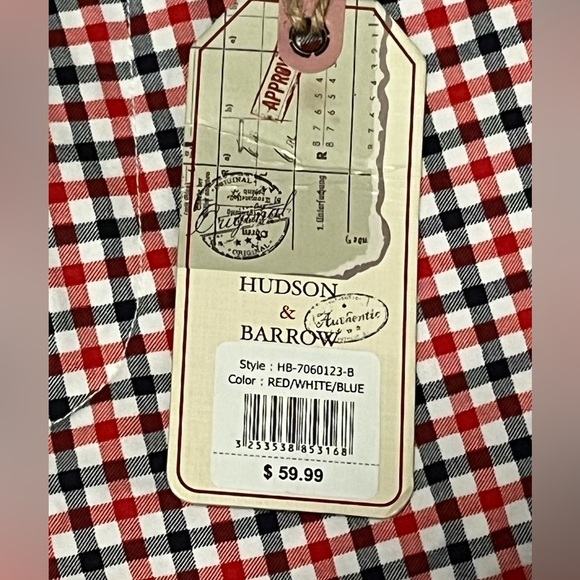 NWT Hudson & Barrow Red White and Blue Men’s Shorts Sz 34 - Picture 2 of 4